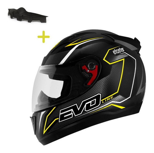 Capacete Fechado Etc Etcetera Evo Line Integral Motociclista Cor Amarelo Tamanho do capacete 62