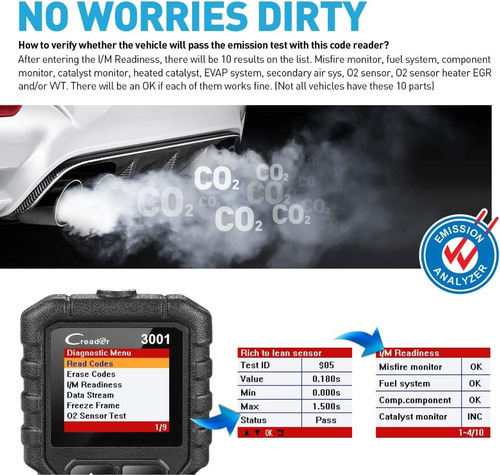 Imagen 6 de 8 de Launch Creader 3001 Escaner Lector De Código Obd2 Eobd