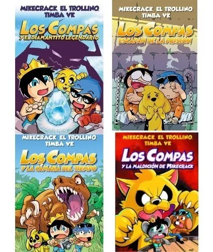Lote 4 Libros Los Compas - Mikecrack,el Trollino,timba Vk