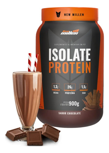 Isolate Protein 900g New Millen Sabor Chocolate zero lactose zero carboidratos