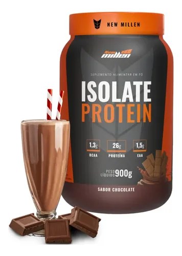 Proteína bovina isolada New Millen Whey Zero Isolate em pó sabor Chocolate x 900g