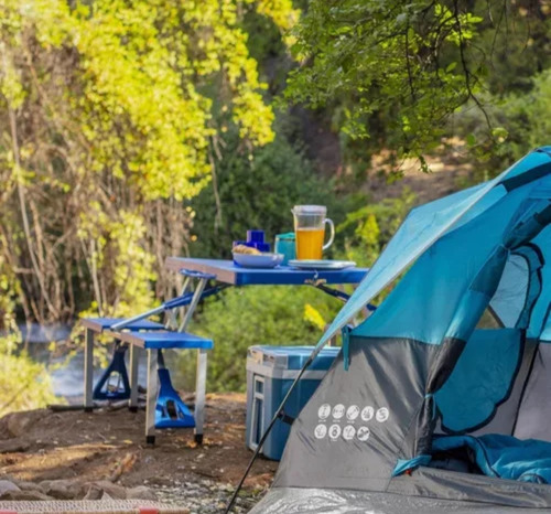Mesa Plegable Picnic Campamento Portatil Camping 4 Bancos