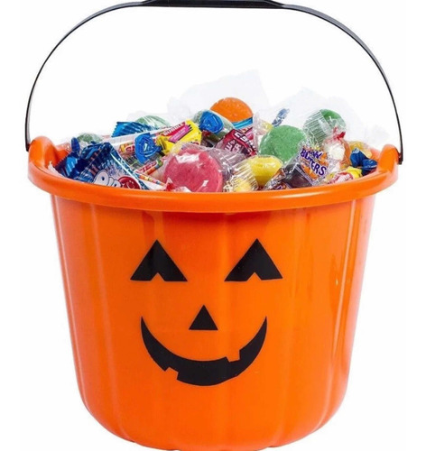 Canasto, Balde, Recipiente Para Dulces Calabaza Halloween