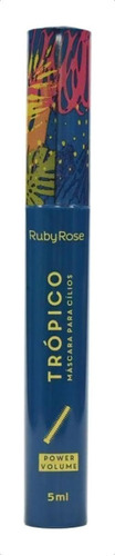 Máscara de pestañas Ruby Rose Trópico Power Volume 5ml 5g color negro