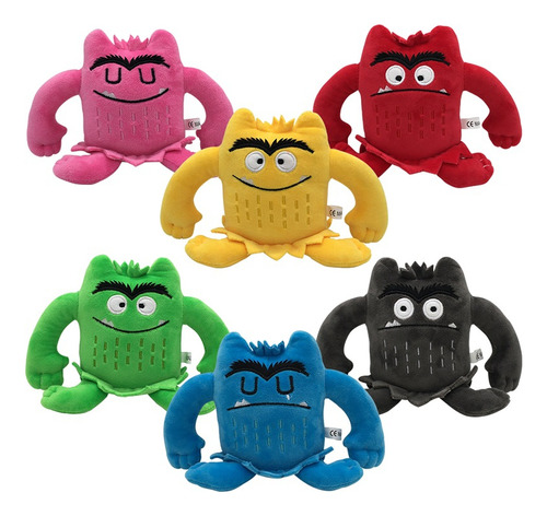 6pcs Peluche Monstruos De Colores Emocionales Juguete