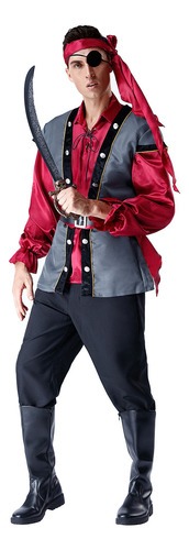 Halloween Rpg Caribbean Hombre Pirata Cosplay Uniforme