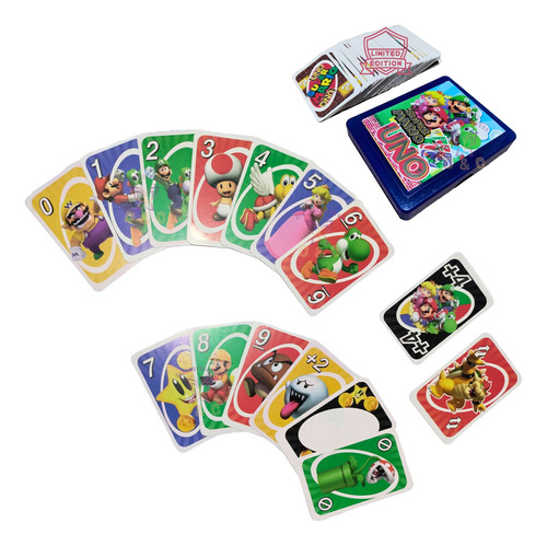 Juego Uno Cartas De Combinación Y Descarte Super Mario Ed.lt