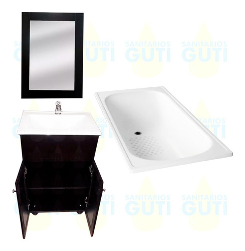 Juego Baño W Ferrum Griferia Fv Arizona Bañera Maral Vidrio