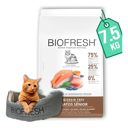 Alimento Biofresh Gato Senior Pescado 7,5 Kg + Obsequio