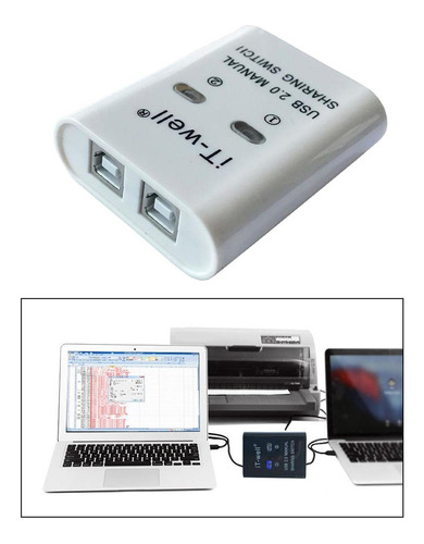 Computadoras Comparten Dispositivo De Impresora De Blanco