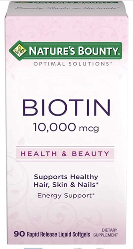 Imagen 1 de 5 de Cabello Hermoso Biotina 10,000 Mcg 90 Softgels
