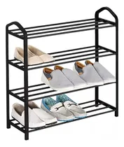 Comprar Zapatero Jazak \u002F Repisa \u002F Organizador Calzado \u002F Ropa \u002F Botinero \u002F Zapatillas \u002F Fácil De Armar \u002F Diseño Minimalista \u002F Acero Y Pvc \u002F 4 Estantes \u002F Mide 63x20x62cm \u002F Color Negro