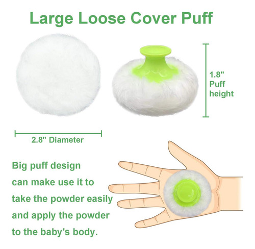 Caja De Polvo De Bebé Sin Bpa, Grande De 2.8 Pulgadas, Funda
