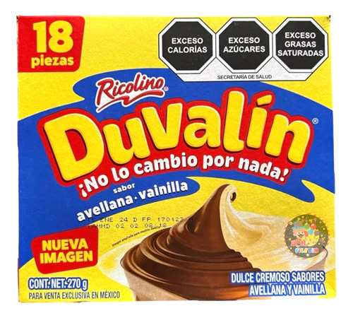 Ricolino Duvalin Sabor Avellana Con Vainilla 18 Pz