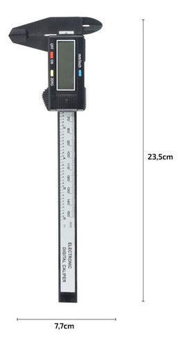 Imagen 6 de 8 de Calibre Digital Fibra De Carbono Lcd 150mm Estuche Visor