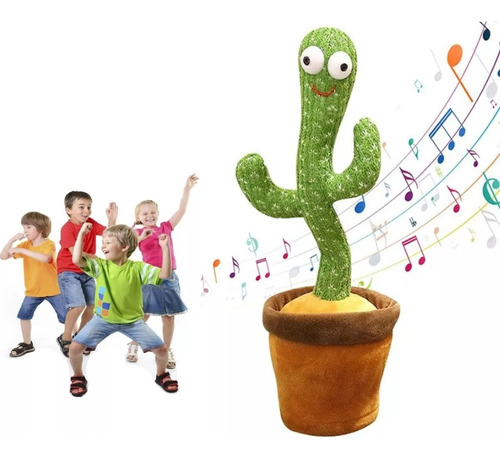Cactus Bailarín Canta Repite Voz Música Movimiento Luz