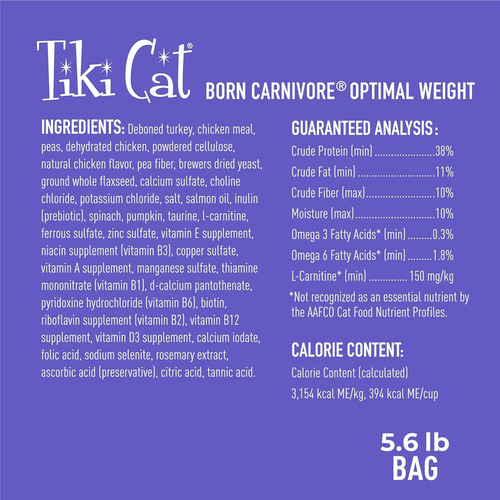 Tiki Cat Croquetas Peso Optimo Sabor Pavo 5.6 Lb