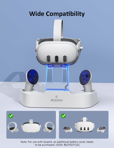 Base De Carga Nexigo Mejorada Con Luz Led Para Oculus Quest