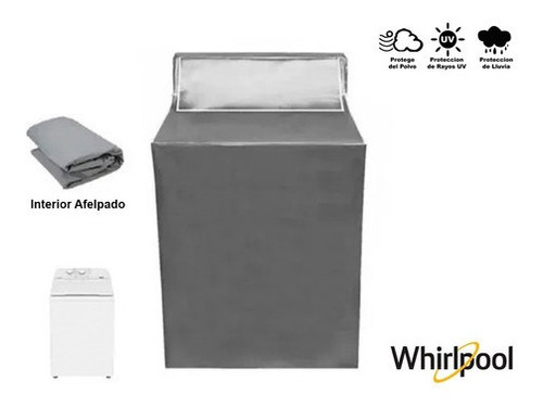 Cubre Lavadora Impermeable Carga Sup Panel Whirpool 18-25kg