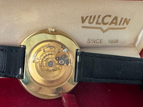 Reloj Vulcain Antiguo Esqueleto Negro Dorado Dorado Esqueleto (Usado)