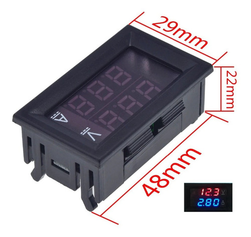 Imagen 2 de 7 de Voltímetro Digital Dc 0-100v 10a Display Voltaje Corriente