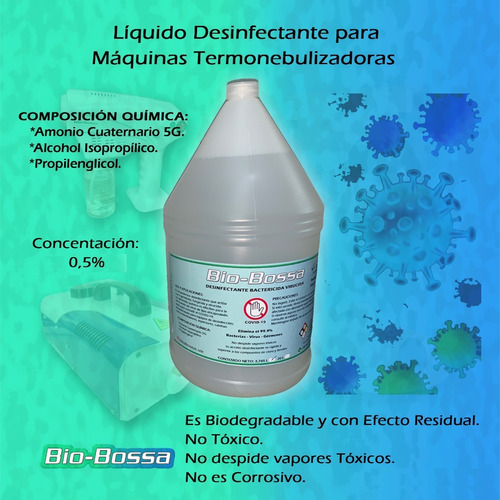 Imagen 1 de 8 de Liquido Para Pistolas De Desinfección Termonebulización