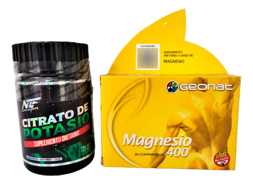 Citrato De Potasio 100% Puro X 150 Gr + Magnesio 400 Ntf