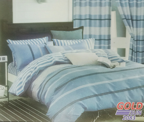 Imagen 5 de 10 de Colcha Set 7 Piezas + 2 Cortinas + Juego Sábanas