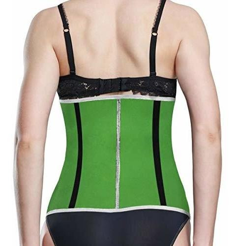 Women Luxury Green Background Texture Waist Trainer Corset S 