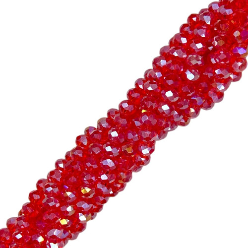 1 Tira Cristal Dona #6 Cristal Checo Facetado Para Bisutería Rojo Tornasol