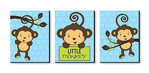 Blue Monkey Boy  Baby Boy Guarderia Arte Y Decoracion De L