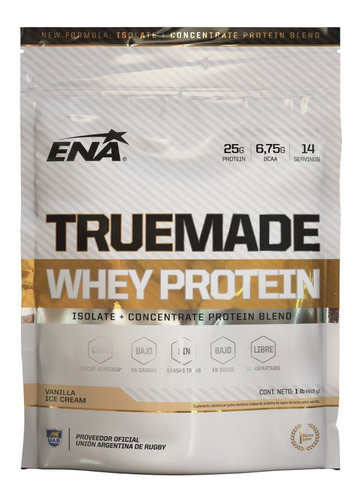 Suplemento Ena Sport  True Made Proteínas Vanilla De 453g