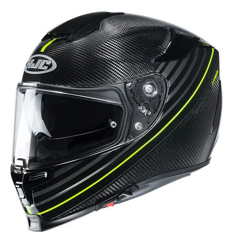 Casco  Hjc Rpha 70 Carbon Artan Negro Y Amarillo