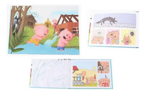 Rompecabezas Puzzle Cerdito Y Lobo + Libro Interactivo
