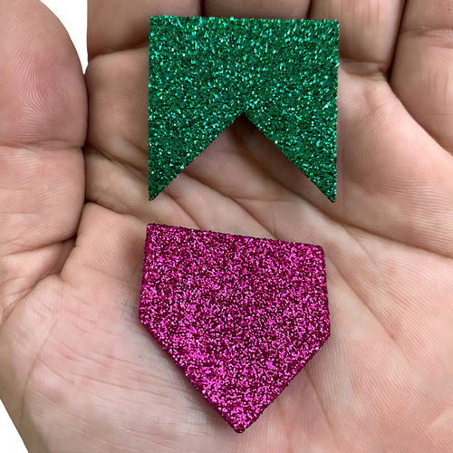 50 Mini Bandeirinhas Eva Com Glitter Decoração Festa Junina