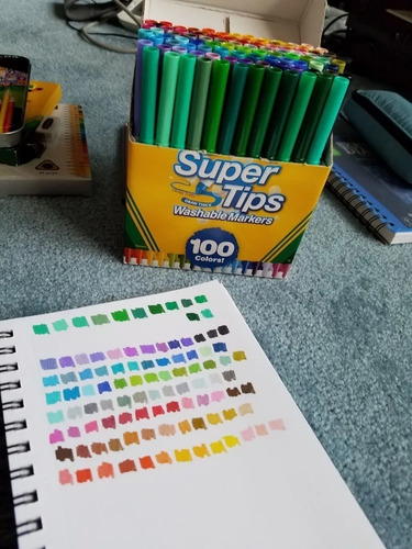 Plumones Crayola De 100 Colores Supertips Delgados Lavables