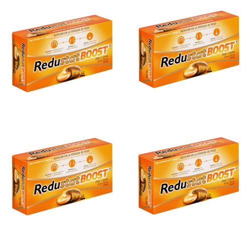 Redustat Boost Orlistat 21 Pastillas 60 Mg 60 Ml 4 Cajas