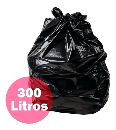 Saco De Lixo Preto 300 Litros 130 X 150 Cm 50 Unidades