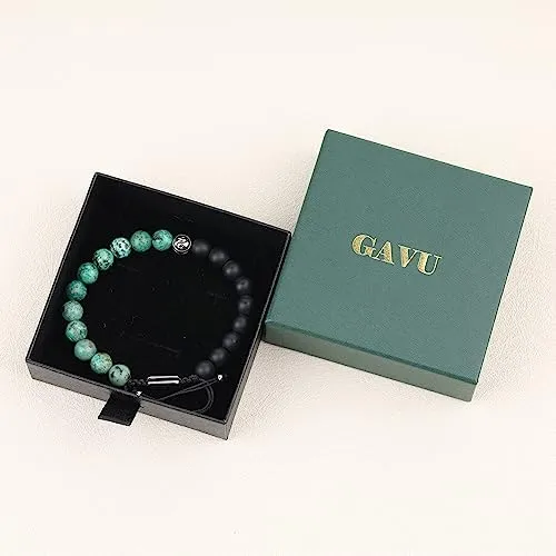 Pulsera Yin Yang De Ónix Mate Con Turquesa Africana Trenzada