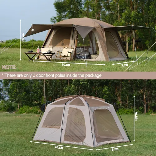 Vidalido 4-6 Person Camping Tent With 3 Door 2 | Parcelamento sem