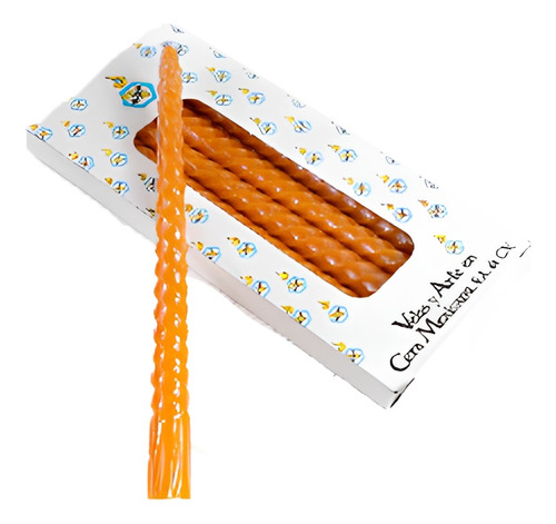 Vela Espiral Adviento Parafina 25cm 20 Piezas Naranja