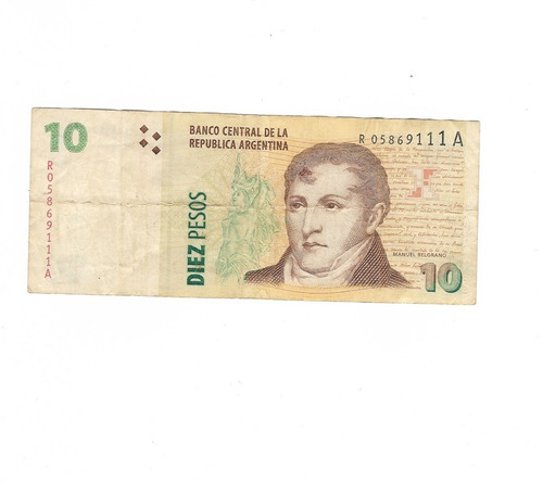 Ltbw006. Billete Reposición 10 Pesos, 2013/4. Cat.b3446.