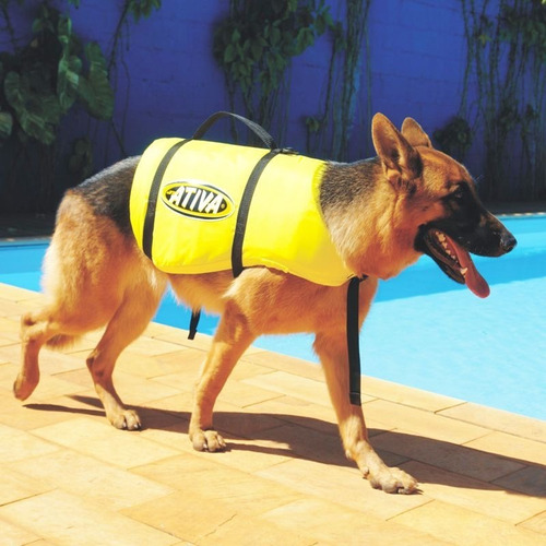 Colete Salva Vidas Pet Cachorros Tam P De 5 A 9 Kg Amarelo