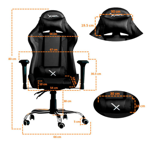 Silla de escritorio Xzeal XZ10 gamer ergonómica negra