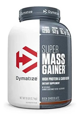 Suplemento en polvo Dymatize  Super Mass Gainer carbohidratos sabor rich chocolate en pote de 2.7kg