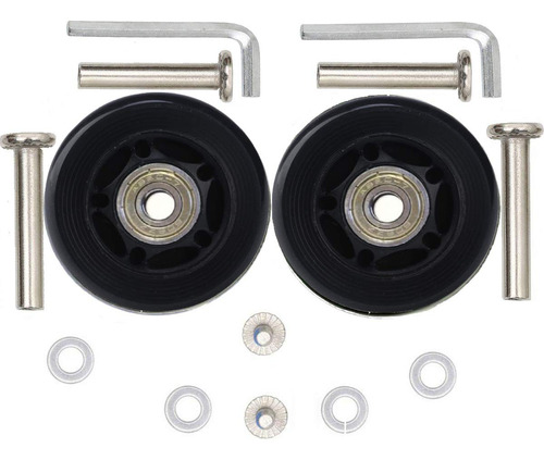 Oro 1 Par De Ruedas De Equipaje De Repuesto De 64 Mm Con Rod