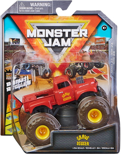 Monster Jam True Metal Grave Digger Red Serie 23 Escala 1:64