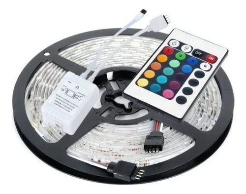 Rollo de tiras LED 5050-RGB de 5 m, 16 colores, 300 LED