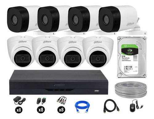 Cámaras Seguridad Dahua Kit 8 5mp + 2tb 04 Camaras Audio P2p