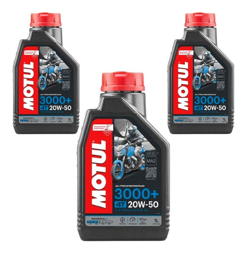 Óleo Moto 3l Motul 3000 20w50 Honda Yamaha Suzuki Kawasaki